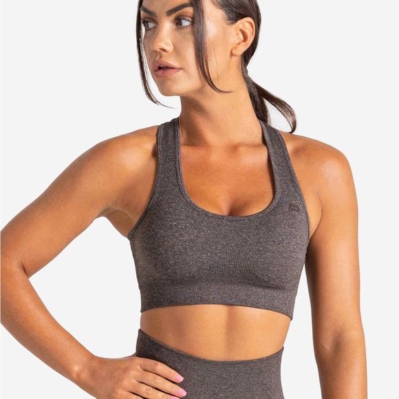 LAST CHANCE | Pursue Fitness Core Seamless Sports Bra in Brown Marl - Picture 2 of 7